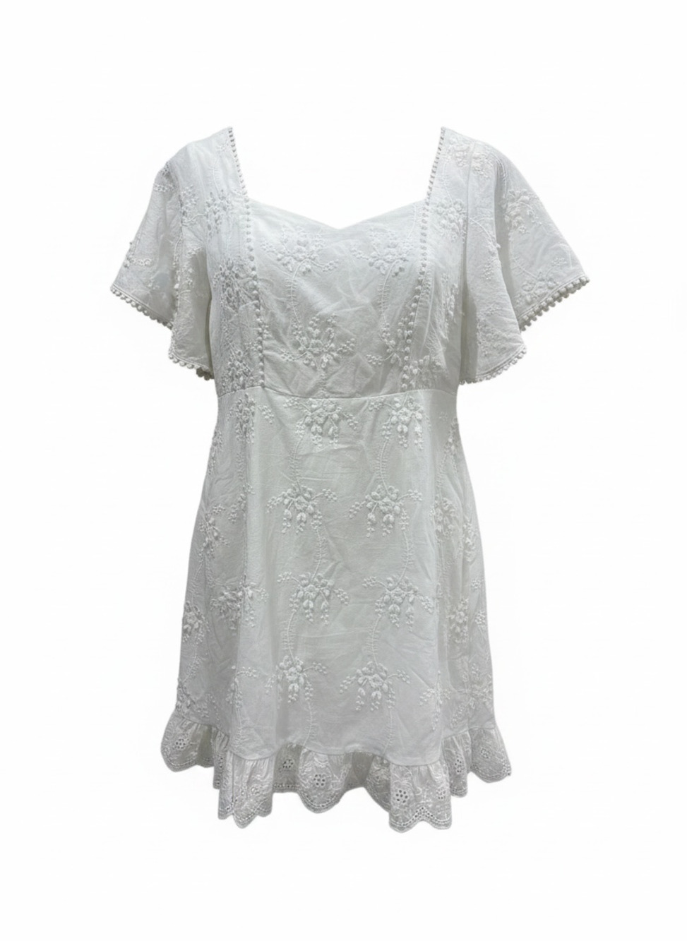 Lulus Morning in Mallorca White Cotton Eyelet Mini Dress